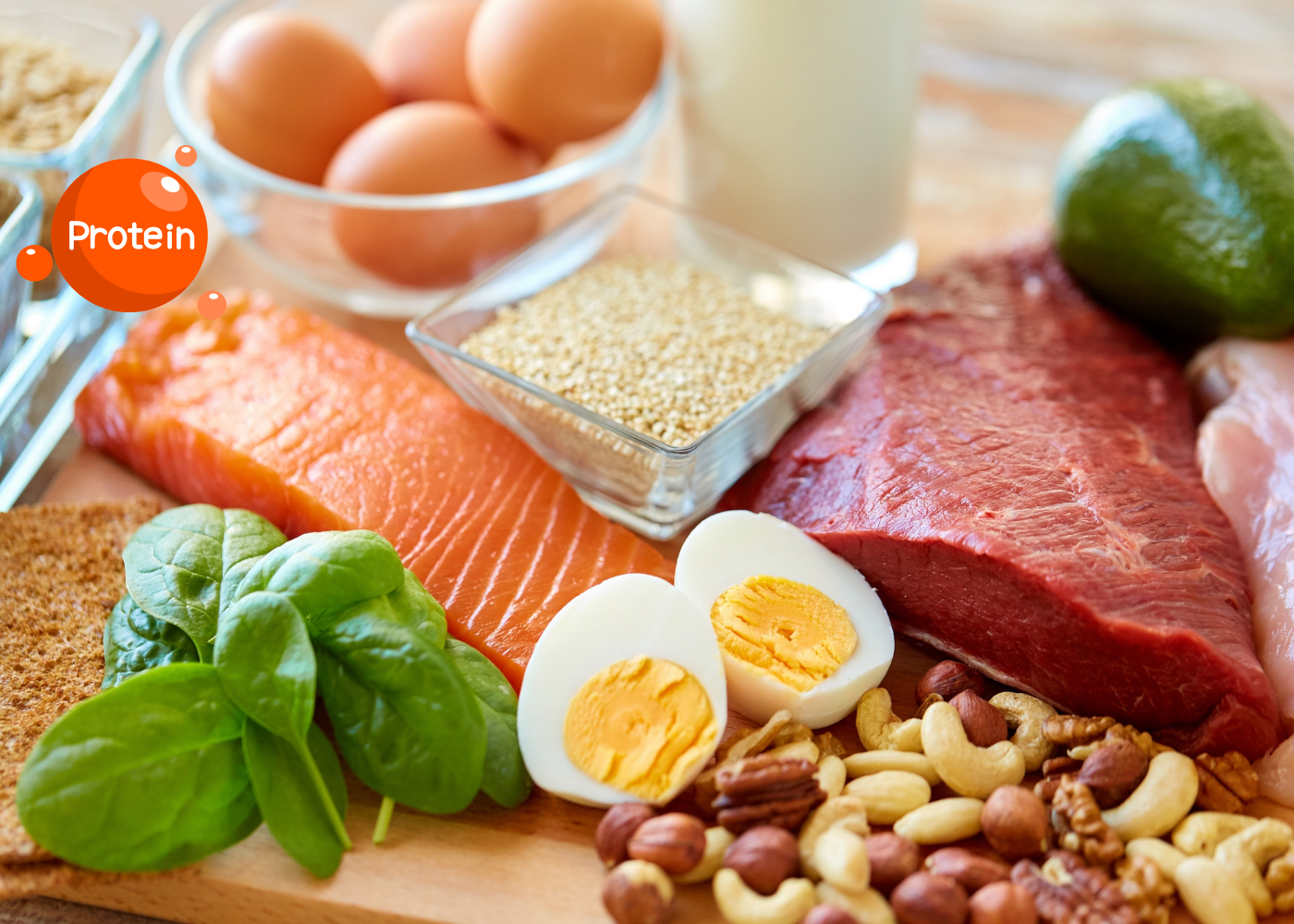 Proteínas, pollo y salmón